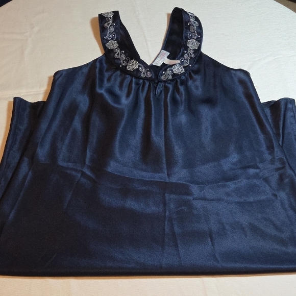 Oscar de la Renta Other - Oscar de la Renta Midnight Blue with Embroidered Neckline